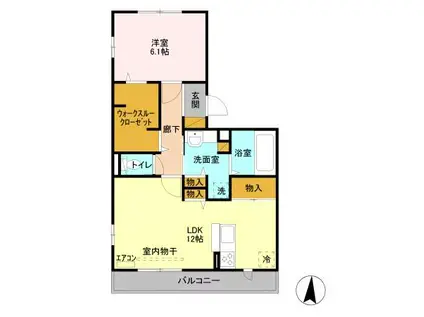 パーク根郷(1LDK/3階)の間取り写真