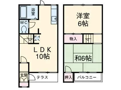 アーバンクレスト　Ⅰ(2LDK)の間取り写真