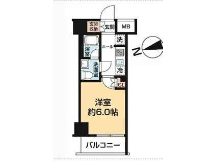 HYS綾瀬Ⅱ(1K/4階)の間取り写真