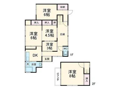 京浜急行電鉄本線 逸見駅 徒歩9分 1階建 築68年(5DK)の間取り写真