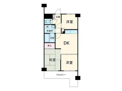ライオンズマンション東松戸(3DK/3階)の間取り写真