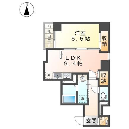 M・HILLS(1LDK/6階)の間取り写真