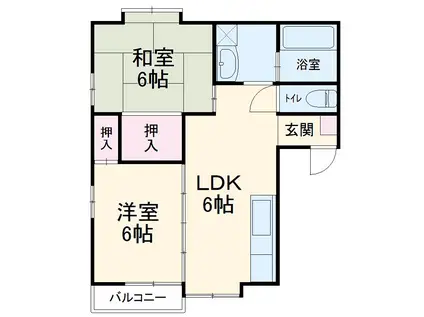 ハイツオネスティー(2DK/1階)の間取り写真