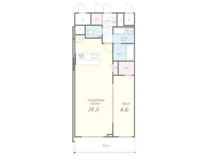 LAA KEA 徳川(1LDK/4階)の間取り写真