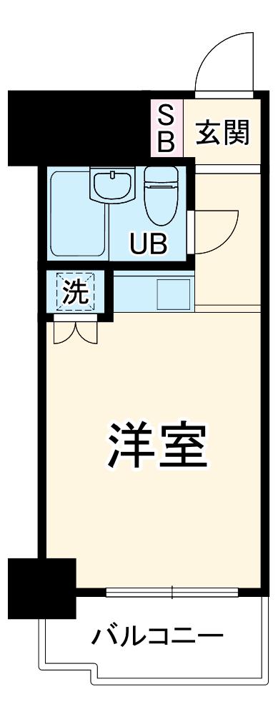 ダイアパレス淵野辺Ⅲ(1K/4階)の間取り写真