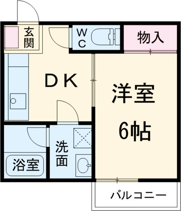 ヒルトップテラス湯河原(1DK/2階)の間取り写真