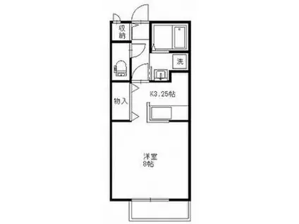 スカイブルー(1K/1階)の間取り写真