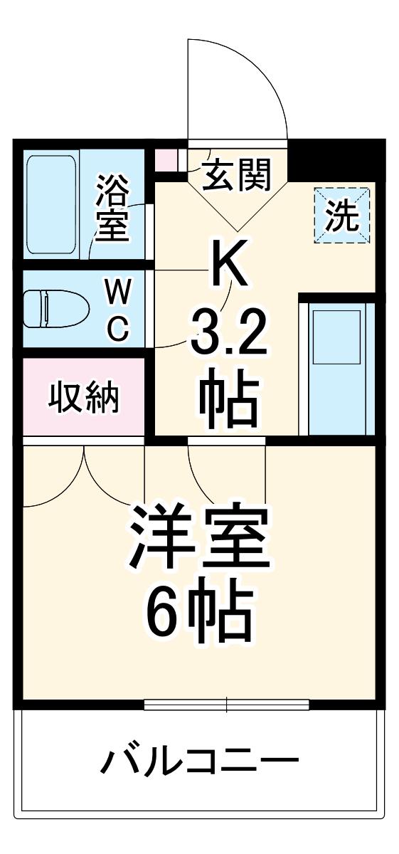 メゾンドール2番館(1K/1階)の間取り写真