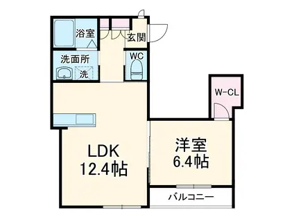 ハイム クラール(1LDK/3階)の間取り写真