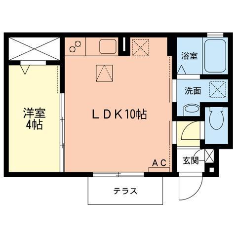 GRAND CHARIOT C(1LDK/1階)の間取り写真
