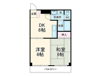 青木ビル(2DK/3階)の間取り写真