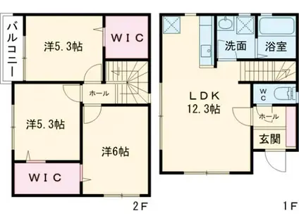東武伊勢崎・大師線 新伊勢崎駅 徒歩31分 2階建 築6年(3LDK)の間取り写真