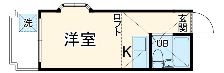 CKRビル(ワンルーム/2階)の間取り写真