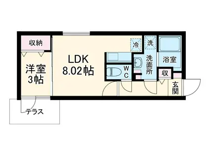QUADOR 名古屋ウエスト(1LDK/1階)の間取り写真