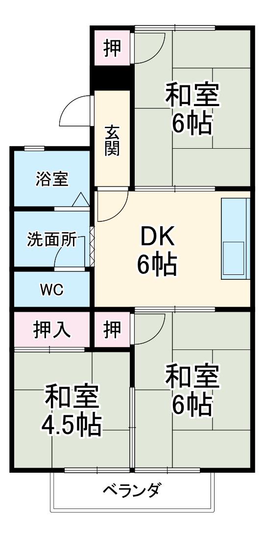 メゾンアイ(3DK/2階)の間取り写真