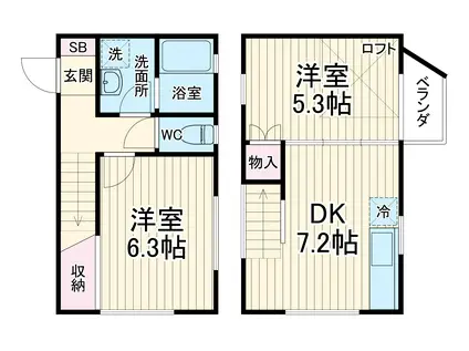 ベラビスタ(2DK/1階)の間取り写真