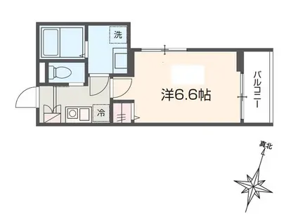 MELDIA与野本町Ⅲ(1K/2階)の間取り写真