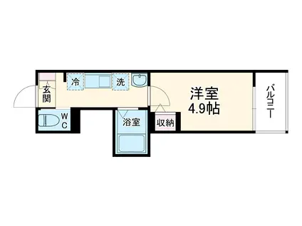 MELDIA与野本町Ⅲ(1K/2階)の間取り写真