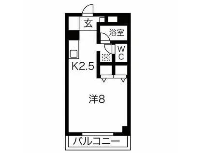 レジオンドヌール(ワンルーム/5階)の間取り写真
