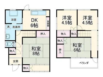 東武鉄道野田線 七里駅 徒歩8分 2階建 築50年(4DK)の間取り写真