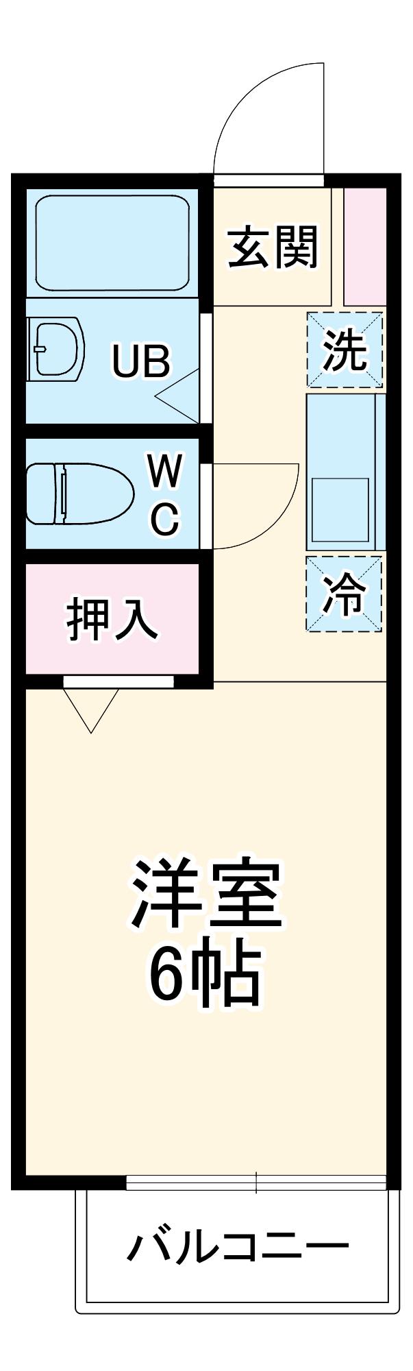 プレジール朝日(1K/1階)の間取り写真