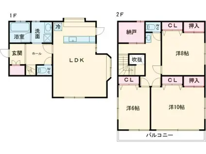 東武伊勢崎・大師線 新伊勢崎駅 徒歩13分 2階建 築32年(3SLDK)の間取り写真