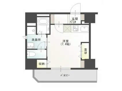 RISE脇田本町Ⅱ(ワンルーム/6階)の間取り写真