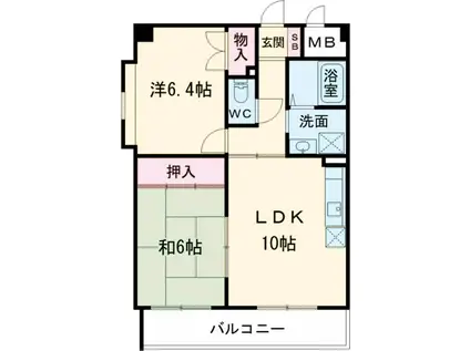 ヴァンヴェール小泉Ⅱ(2LDK/2階)の間取り写真