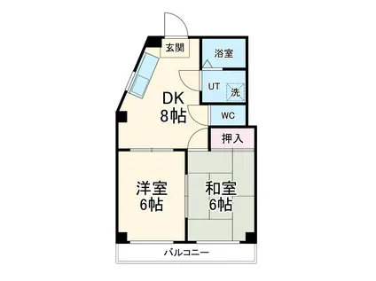 ピュア10(2DK/2階)の間取り写真