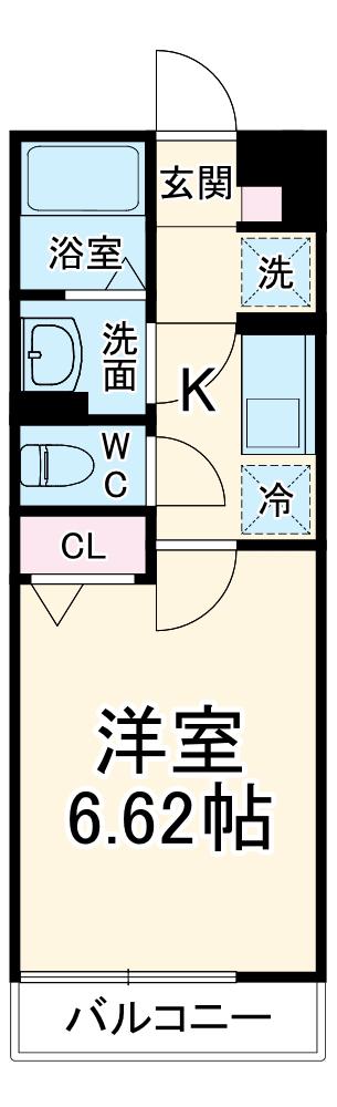 リブリ・草加西町(1K/1階)の間取り写真