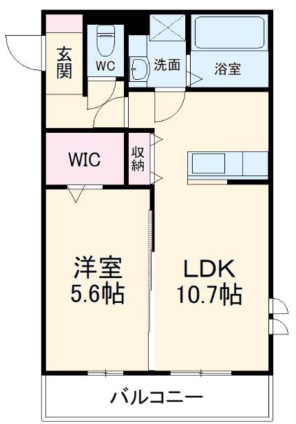 OTTS HIRO 3 A(1LDK/1階)の間取り写真