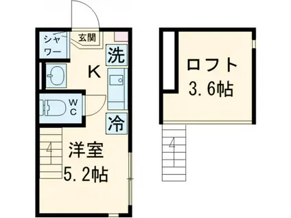 ノーブル平井レジデンス(ワンルーム/1階)の間取り写真