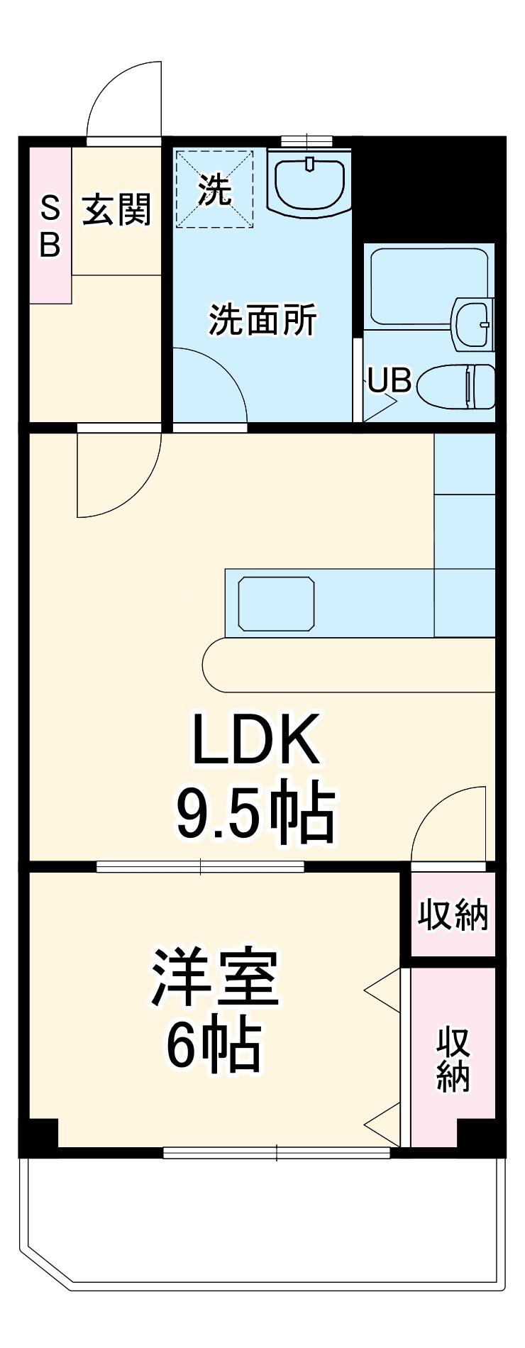 エクセルハイツ蓮田(1LDK/2階)の間取り写真