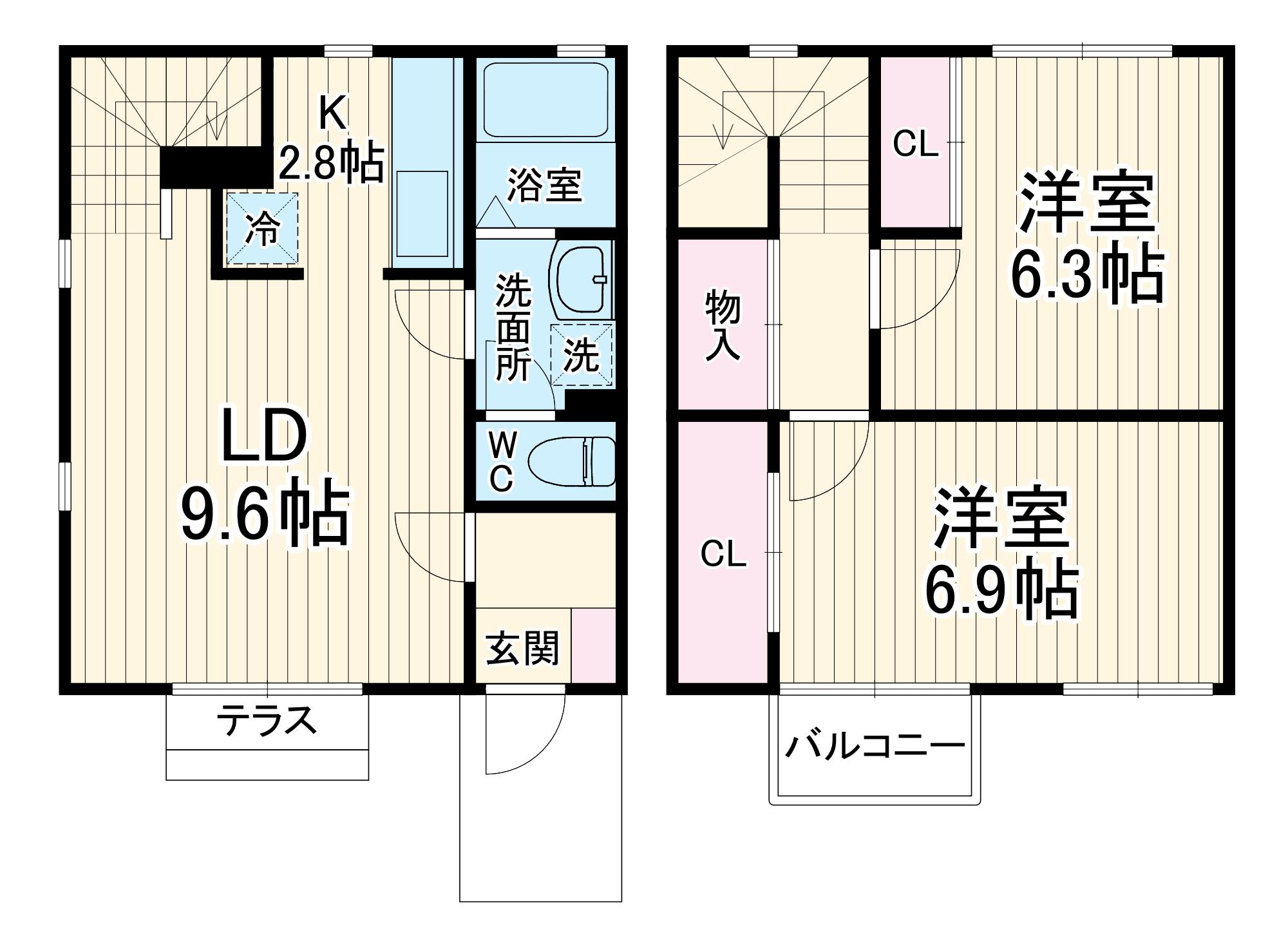 シャンテ(2LDK)の間取り写真