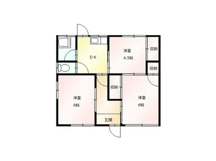 東武伊勢崎・大師線 太田駅(群馬) 徒歩30分 1階建 築49年(3DK)の間取り写真