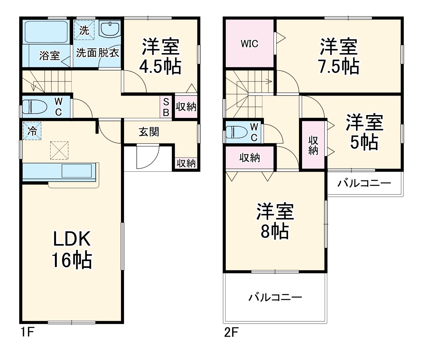 東武鉄道野田線 八木崎駅 徒歩7分 2階建 築2年(4LDK)の間取り写真