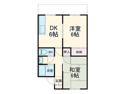 サンパレス越谷(2DK/1階)の間取り写真