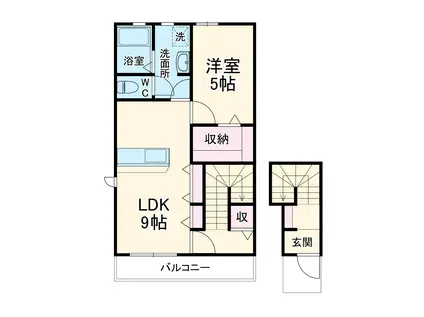LOTUS小松(1LDK/2階)の間取り写真