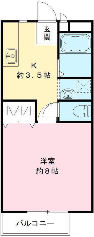 メールハイツA(1K/1階)の間取り写真