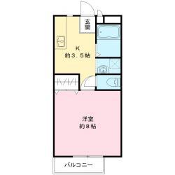 メールハイツA(1K/2階)の間取り写真