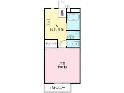 メールハイツA(1K/2階)の間取り写真