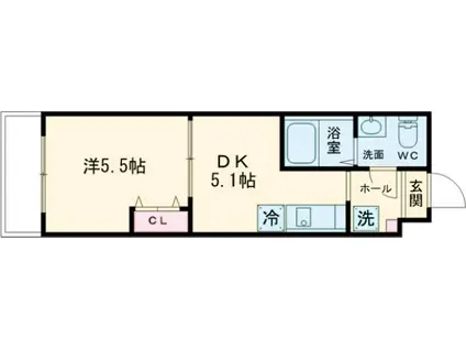 アーバーハイツ六町4丁目(1DK/1階)の間取り写真