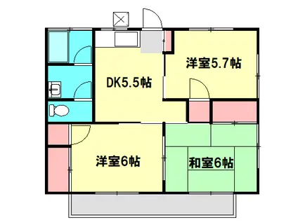 コーポ古沢2(3DK/2階)の間取り写真