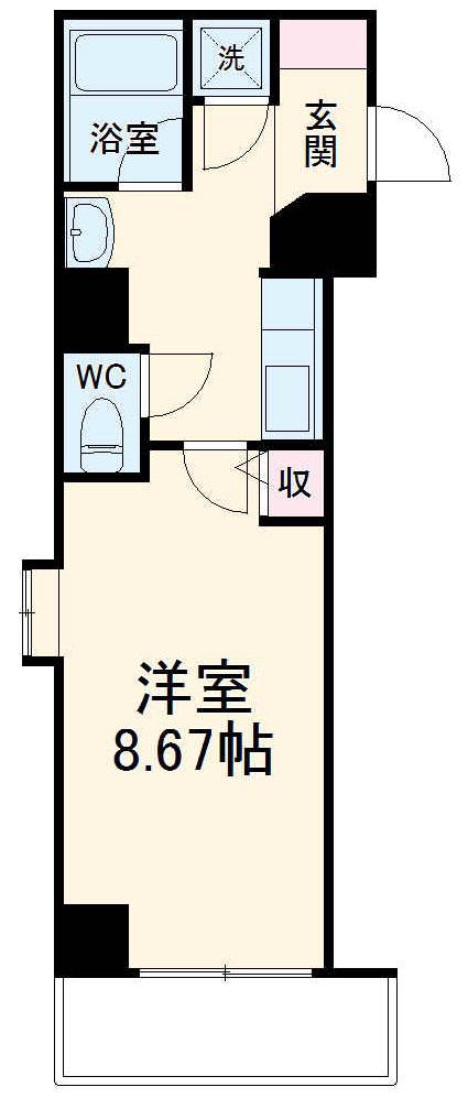 アルモニーS(1K/4階)の間取り写真