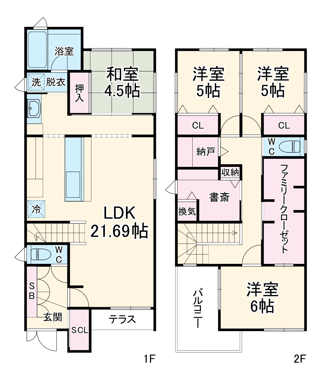 愛知高速東部丘陵線 長久手古戦場駅 徒歩7分 2階建 築8年(4SLDK)の間取り写真