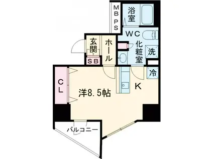 ガリシア大塚駅前(1K/10階)の間取り写真