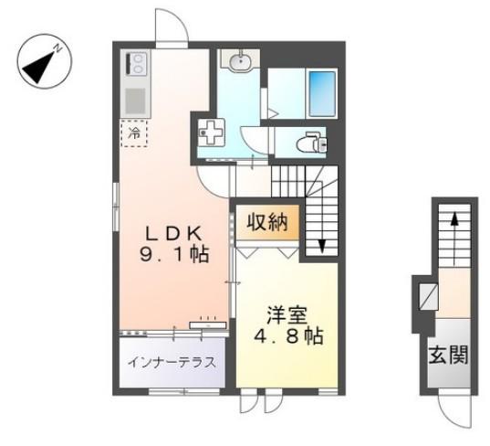 グランプラム(1LDK/2階)の間取り写真