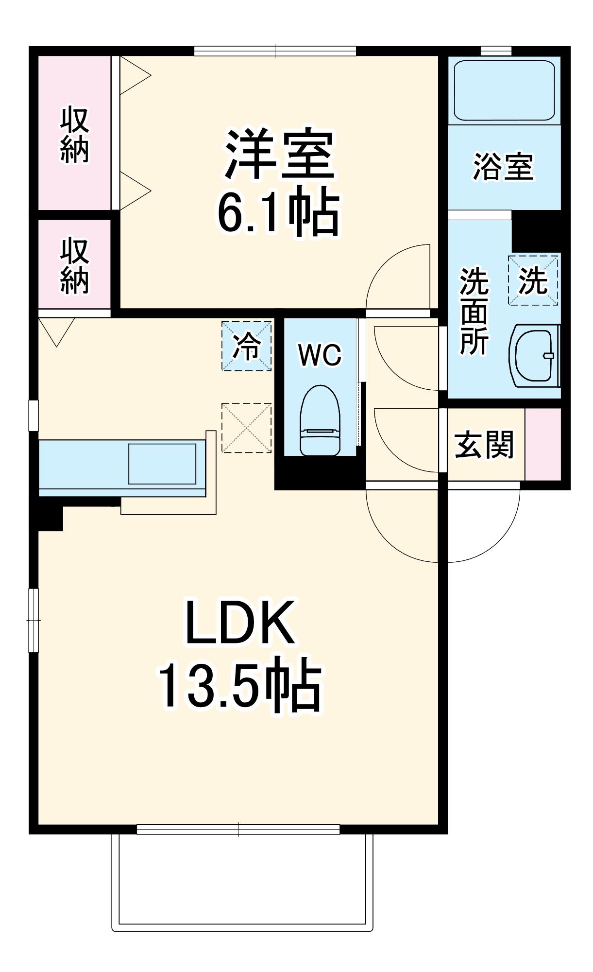 コンフォートルミナス(1LDK/1階)の間取り写真