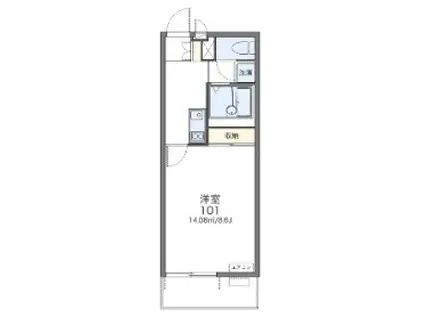 レオネクストハーベストハウス2(1K/3階)の間取り写真