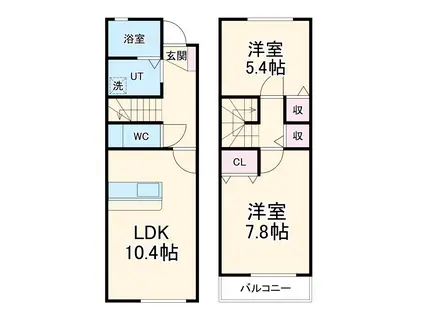 ラディハウス御幸(2LDK)の間取り写真